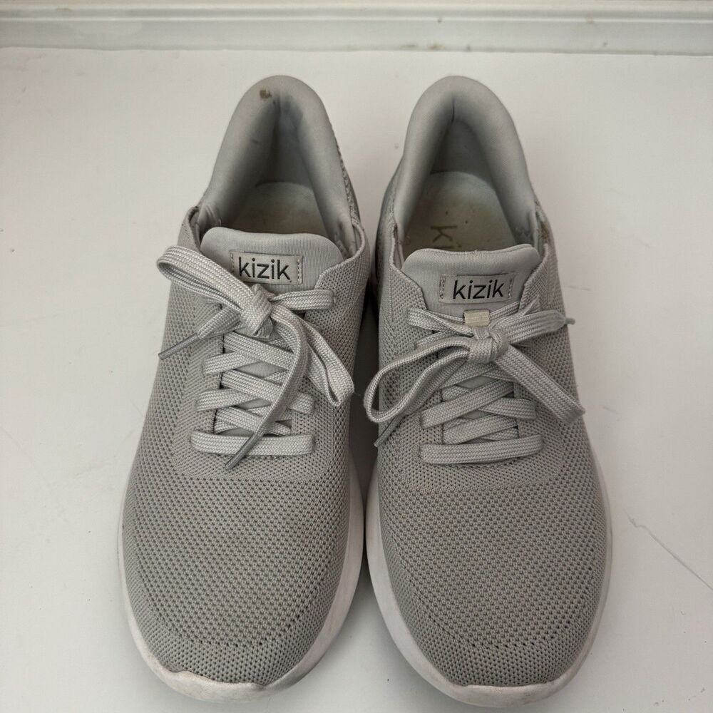Kizik Athens Tie Shoes Sneakers Men 7.5 Women 9 Wide Gray Hands-Free Technology - Picture 3 of 10